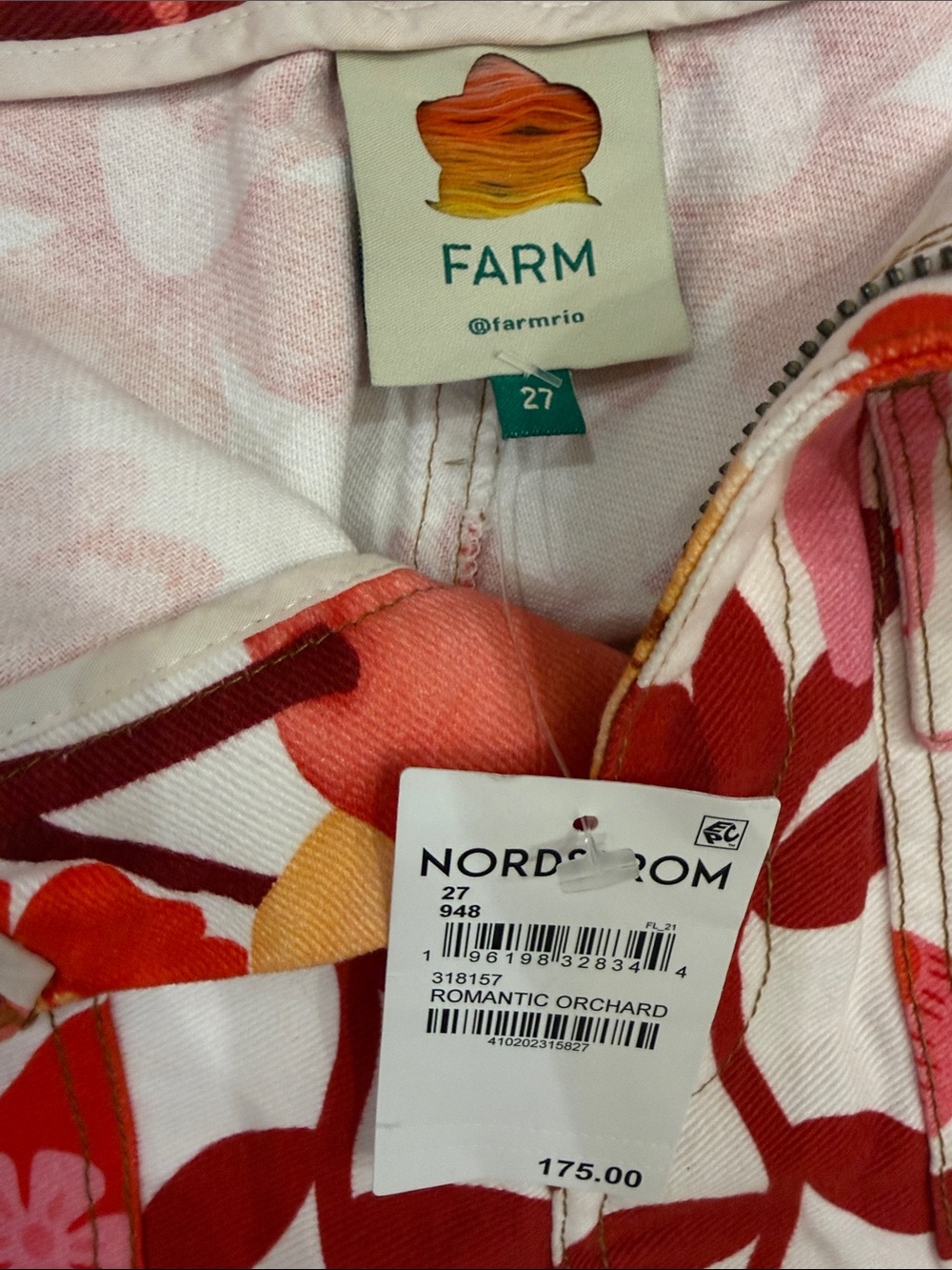 FARM Rio Red, Pink & Orange Floral Cotton Shorts - Picture 2 of 5